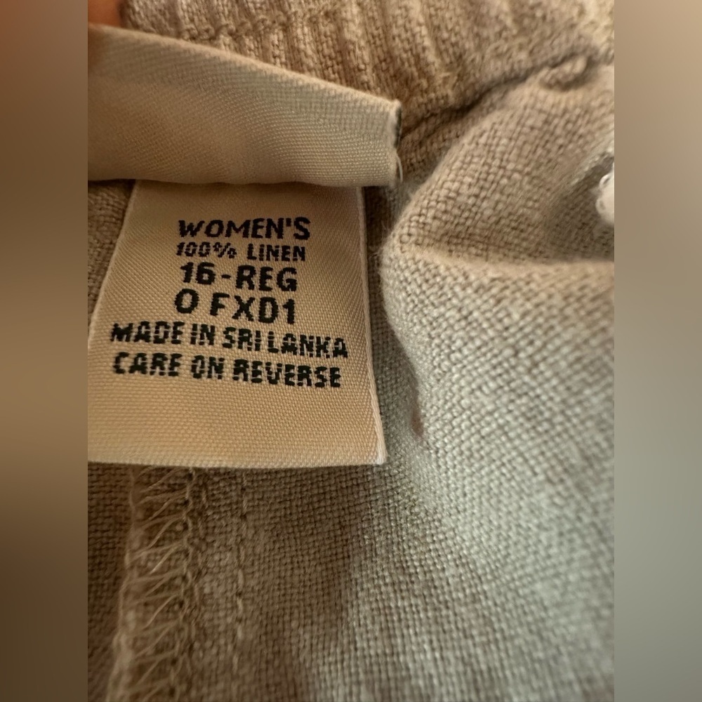 LL Bean Women’s Linen Wide Leg Pants 16 - Picture 8 of 8